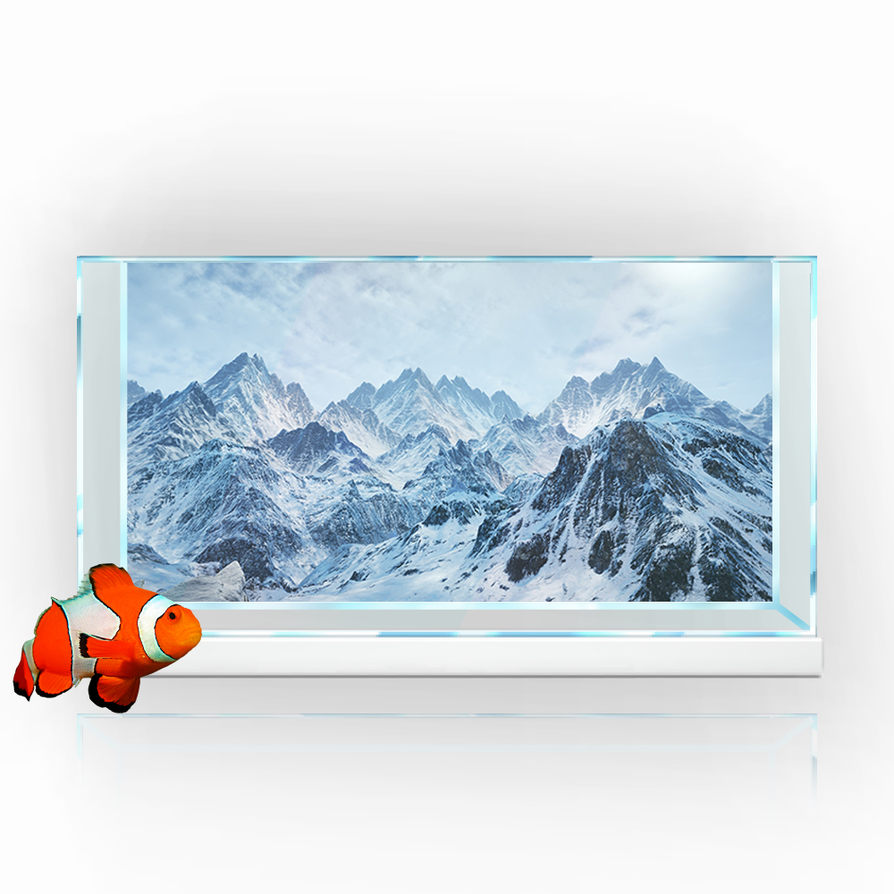 Aquarium Fish Poster - Aquarium Achtergrond Sticker, Koude Sneeuw Berg