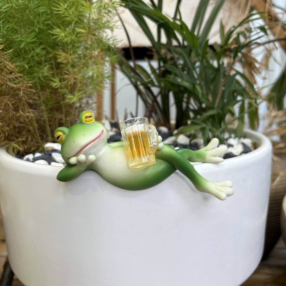 Aquarium Fish Farm - Hangende bloempot rand kikker decoratieve ornamenten