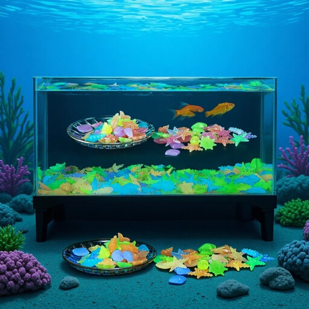 Aquarium Fish Farm - Gloeiende lichtgevende oceaanstenen Fluorescerende schelpen Kleurrijke