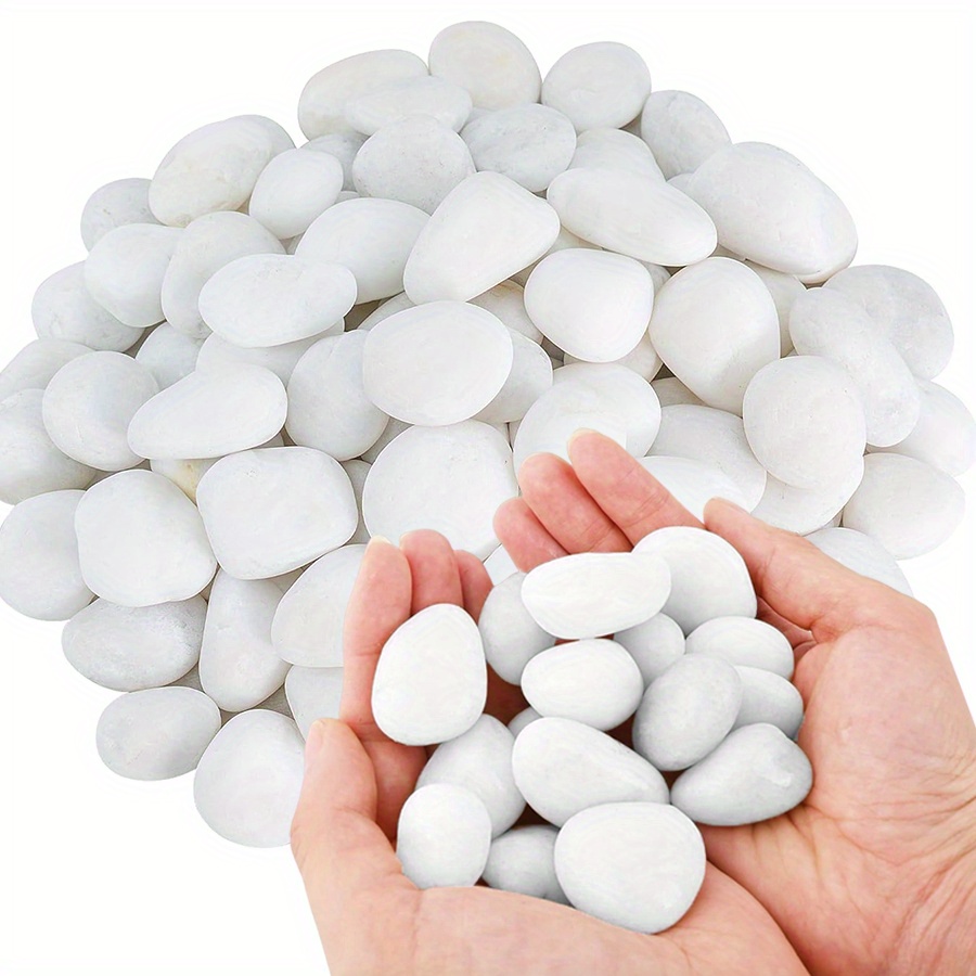 Aquarium Fish Farm - 200/400g Witte Hooggepolijste Natuurlijke Kiezels 2-3