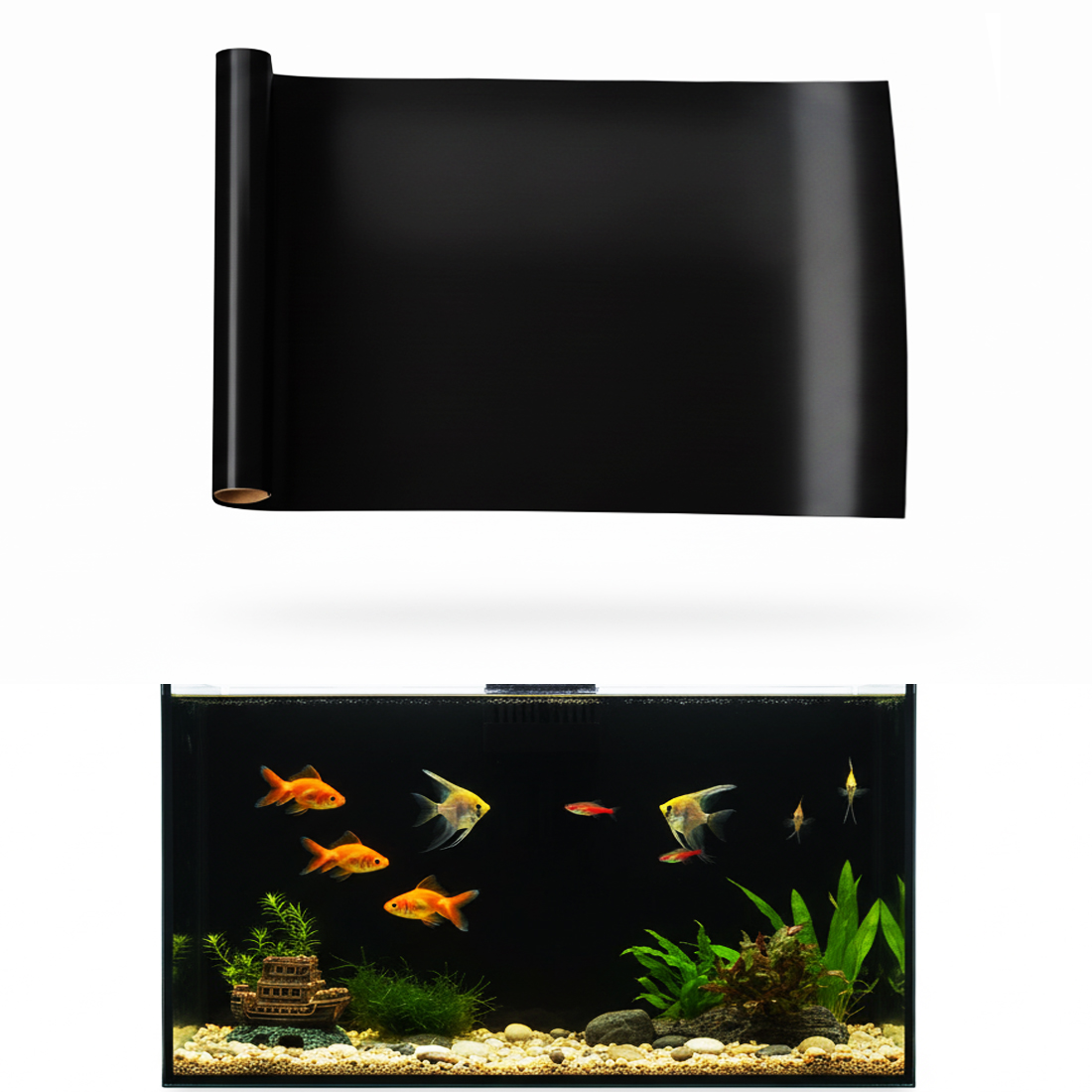 Aquarium Fish Poster - Aquariumachtergrond Statisch klevende zwart-witte achtergrond voor