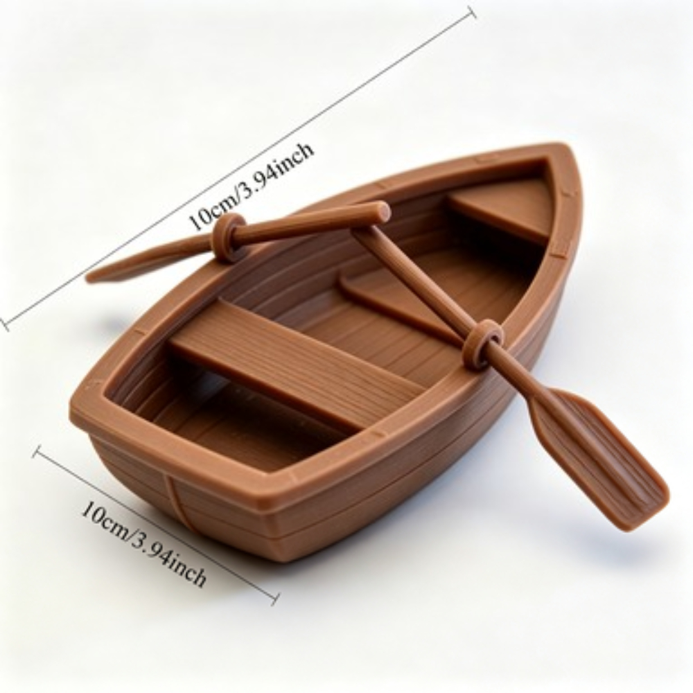 Mini houten bootje met dubbele - Aquarium Fish Farm recensie en prijs